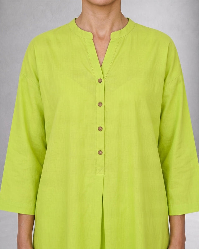 Placket Linen Tunic - Tunic - Mizyana