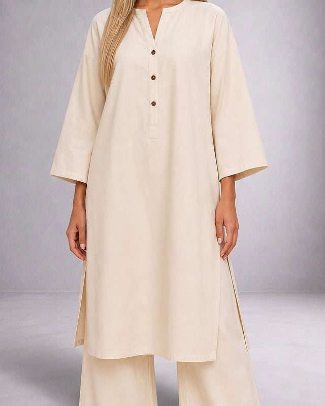 Placket Linen Tunic - Tunic - Mizyana