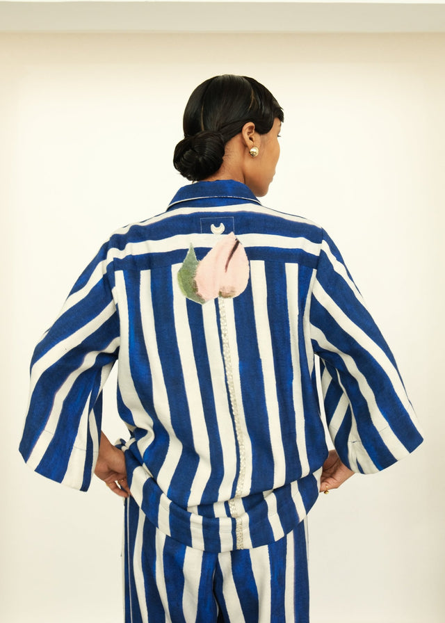 Prussian Stripes Shirt Set - Two-Piece Set - Mizyana
