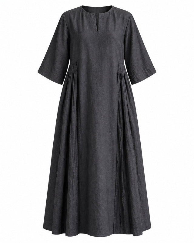 Raven Black Mulberry Silk Organza Midi Dress - Dress - Mizyana