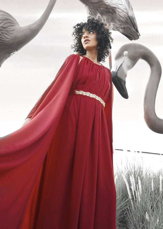 Red Kaftan set - Kaftan - Mizyana