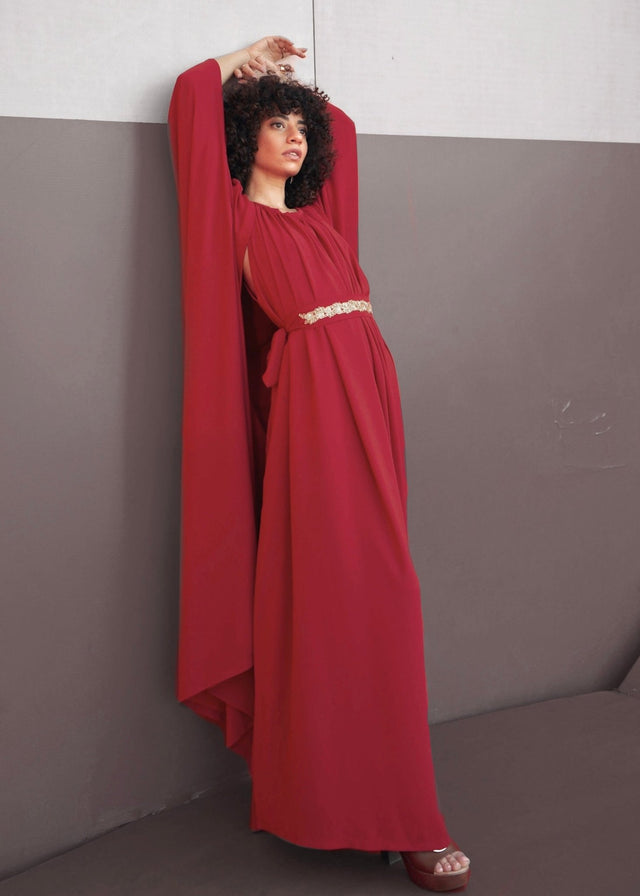 Red Kaftan set - Kaftan - Mizyana