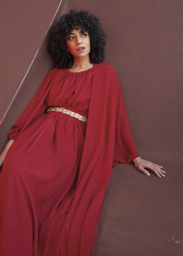 Red Kaftan set - Kaftan - Mizyana