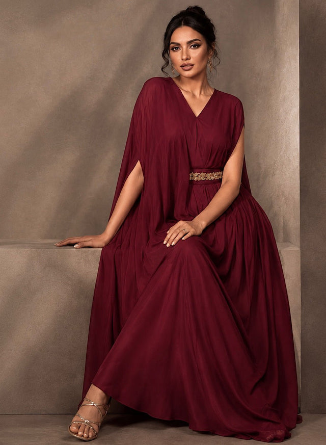 RED SIGNATURE DRAPE - Kaftan - Mizyana