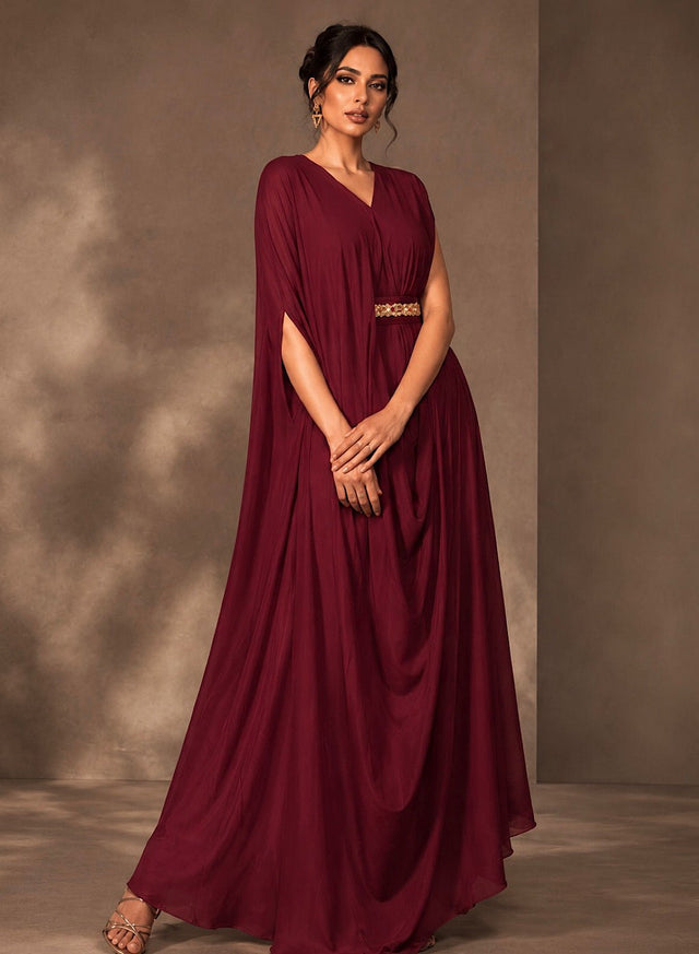 RED SIGNATURE DRAPE - Kaftan - Mizyana