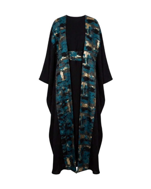 Regal Brocade Belted Abaya Set - Abaya - Mizyana