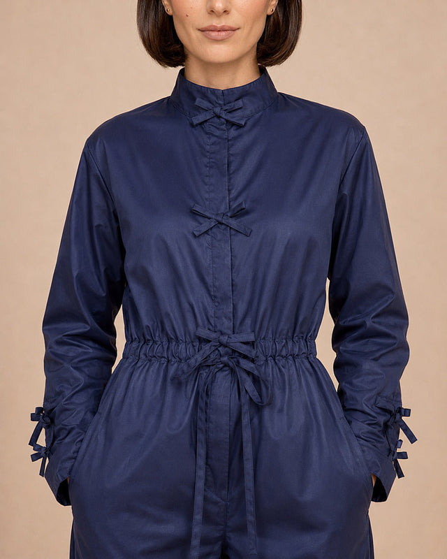 Ribbon Detail Modest Swim Jumpsuit - Swimsuit - Mizyana
