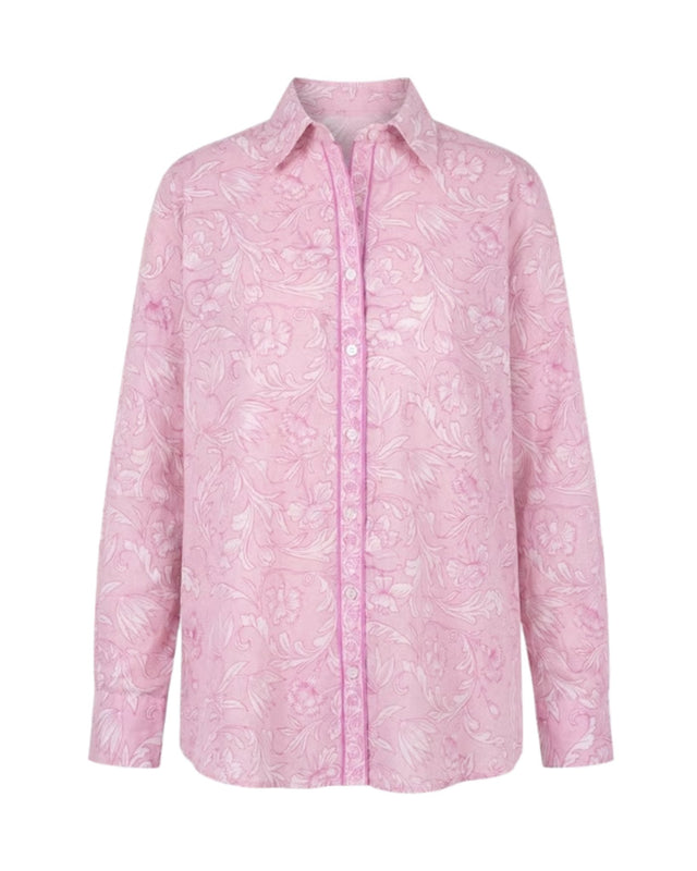 Rooh Rose Pink Paisley Print Cotton Shirt - Shirt - Mizyana