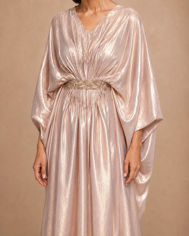 Rose Luxe Embellished Belt Kaftan - Kaftan - Mizyana