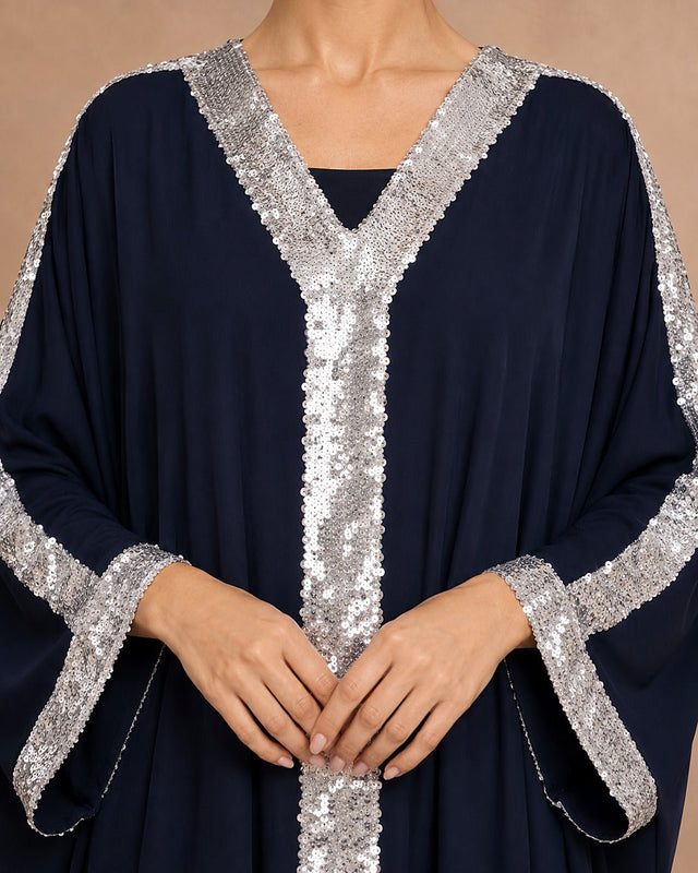 Royal Sequin Embellished Neckline Jalabiya - Jalabiya - Mizyana