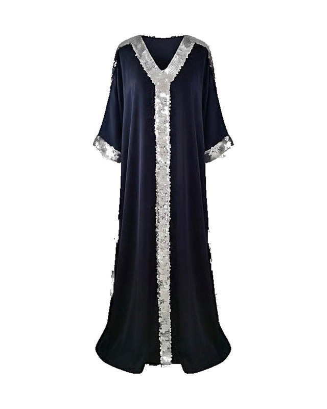 Royal Sequin Embellished Neckline Jalabiya - Jalabiya - Mizyana