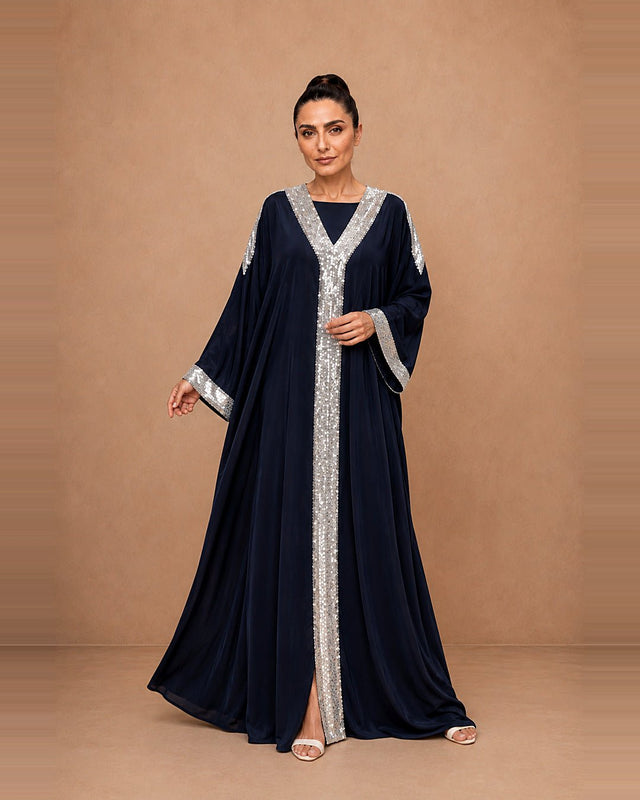 Royal Sequin Embellished Neckline Jalabiya - Jalabiya - Mizyana