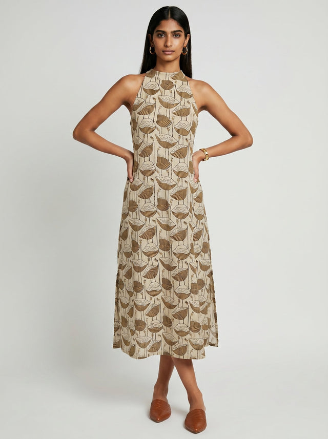 Rue Beige Cotton Dress - Dress - Mizyana