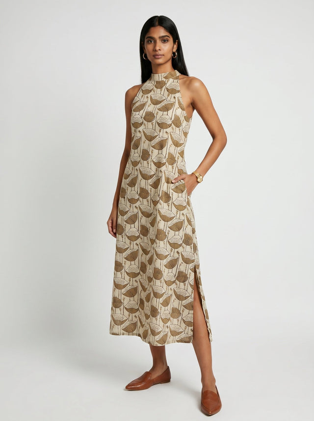 Rue Beige Cotton Dress - Dress - Mizyana