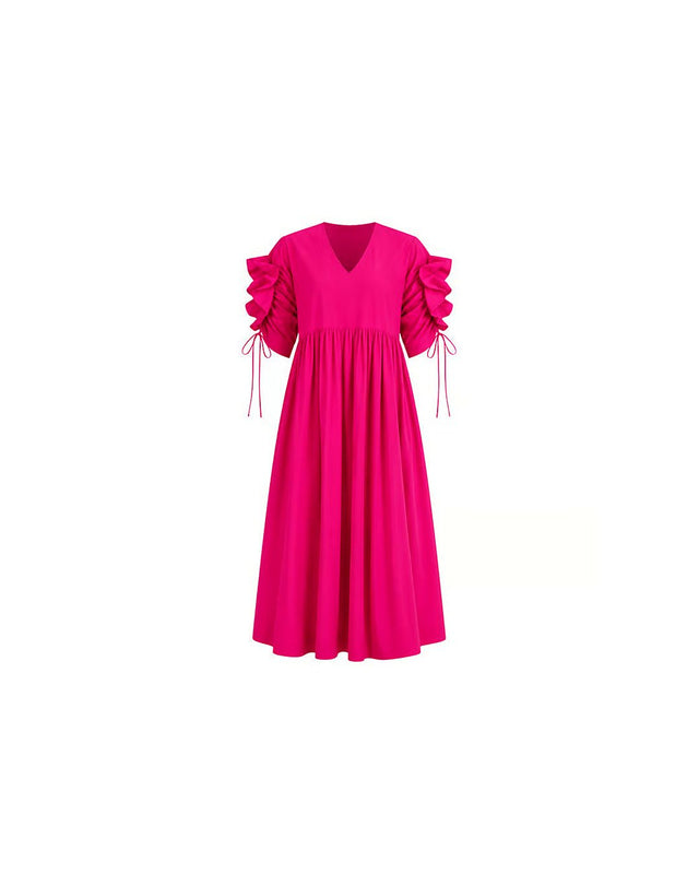 Ruffle Sleeve Cotton Dress - Dress - Mizyana