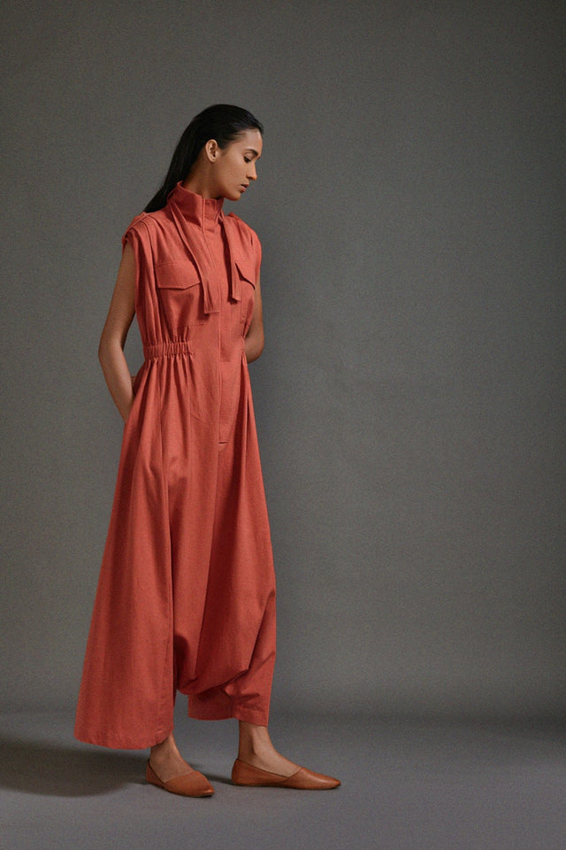 Rust Safari Sphara Jumpsuit - Jumpsuit - Mizyana