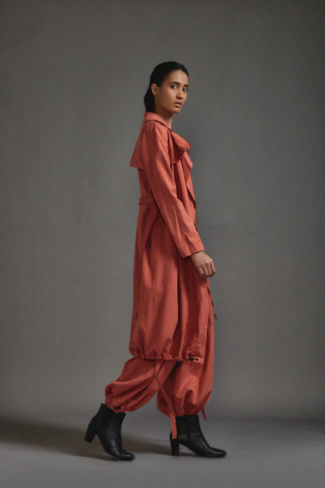 Rust Safari Trench Jacket - Jacket - Mizyana