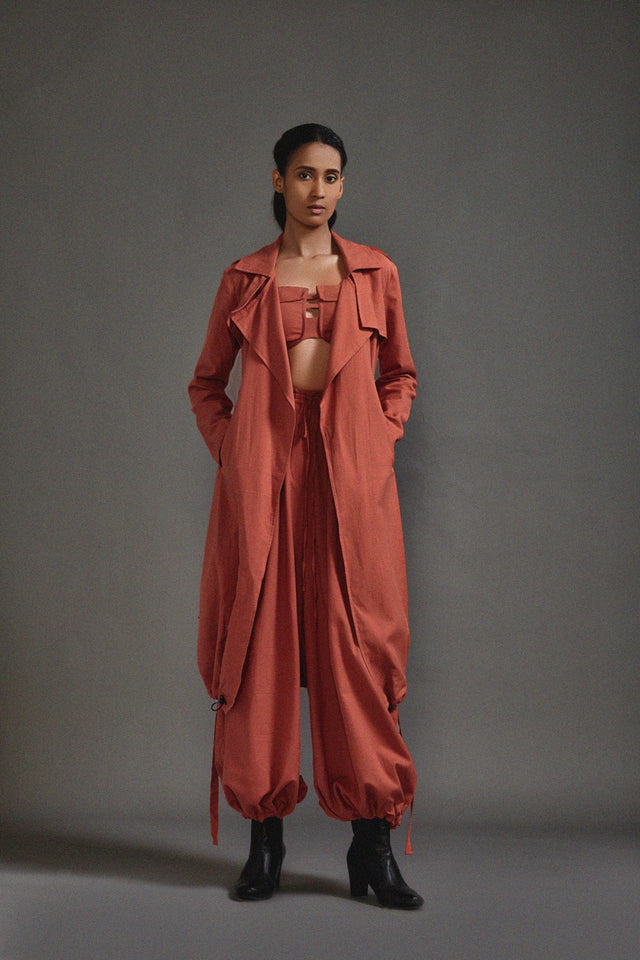 Rust Safari Trench Jacket - Jacket - Mizyana