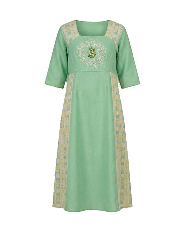 Seaglass Panelled Linen Dress - Dress - Mizyana