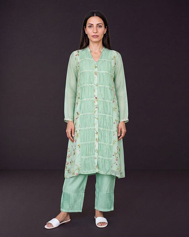 Seaglass Smocked Cotton Tunic - Tunic - Mizyana