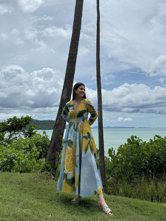 Selene Dress in Limoncello Print - Dress - Mizyana