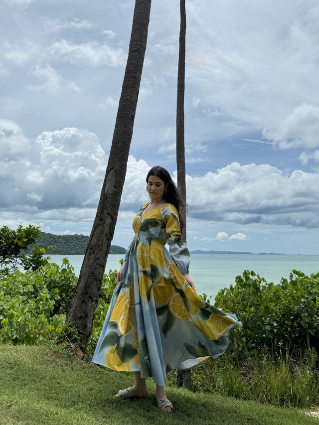 Selene Dress in Limoncello Print - Dress - Mizyana