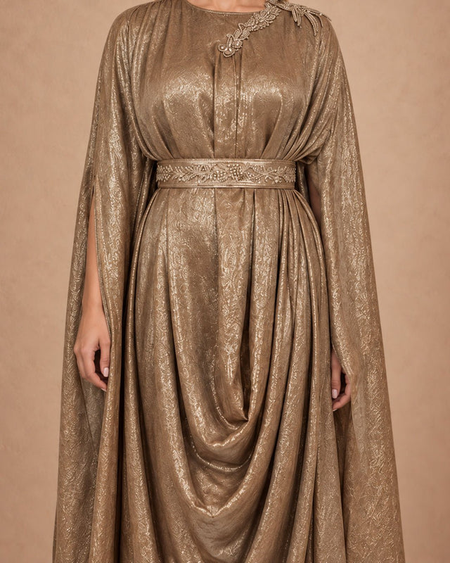 Shimmery Drama Drape Kaftan - Kaftan - Mizyana