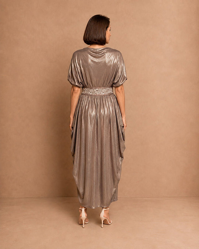 Shimmery Embellished Belt Kaftan - Kaftan - Mizyana