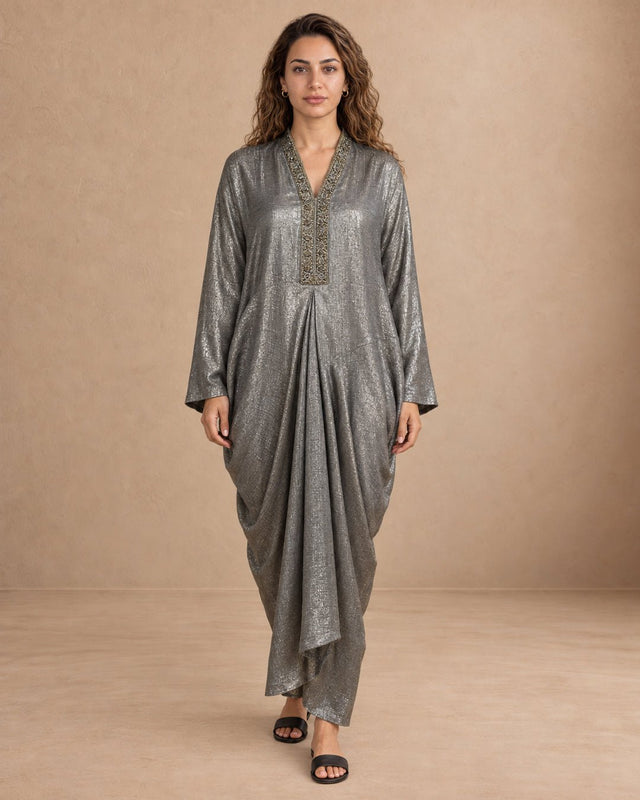 Shimmery Embellished Kaftan - Kaftan - Mizyana