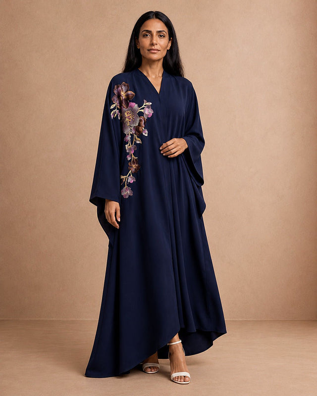 Side Embroidered Bisht Abaya - Abaya - Mizyana