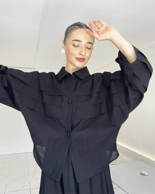 SIGO COTTON BLACK SHIRT-Shirt - Mizyana