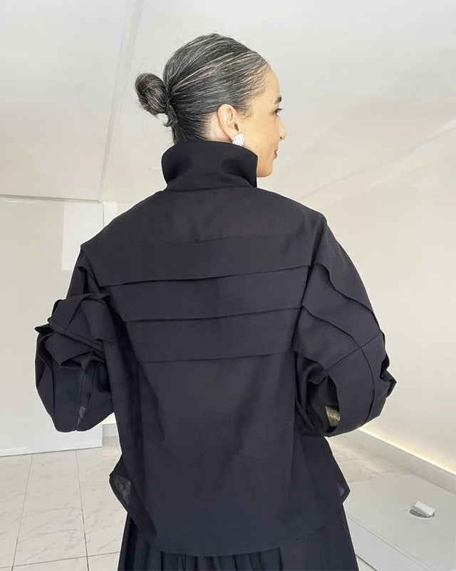 SIGO COTTON BLACK SHIRT-Shirt - Mizyana