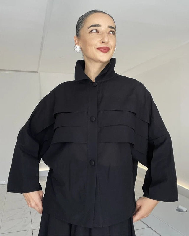 SIGO COTTON BLACK SHIRT-Shirt - Mizyana