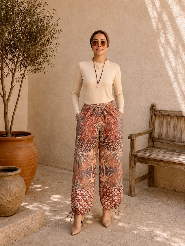 Soléa Mosaic linen pants - Trousers - Mizyana