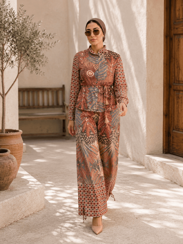 Soléa Mosaic linen pants - Trousers - Mizyana