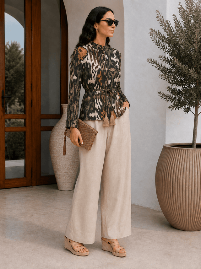 Soléa Olives linen blouse - Blouse - Mizyana