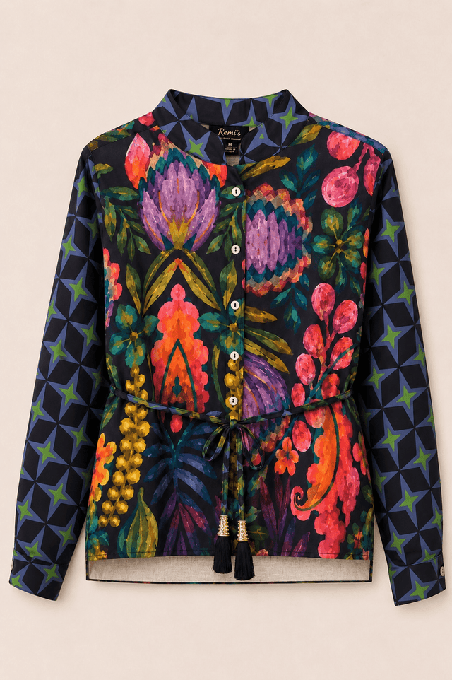 Soléa tropical linen blouse - Blouse - Mizyana