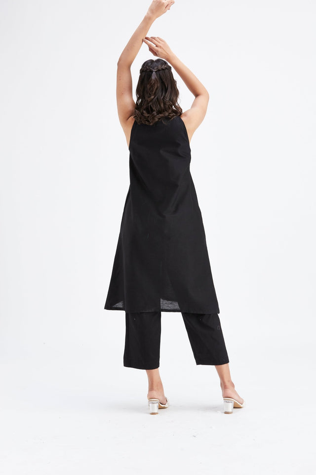 Sora Black kurta set - Two-Piece Set - Mizyana