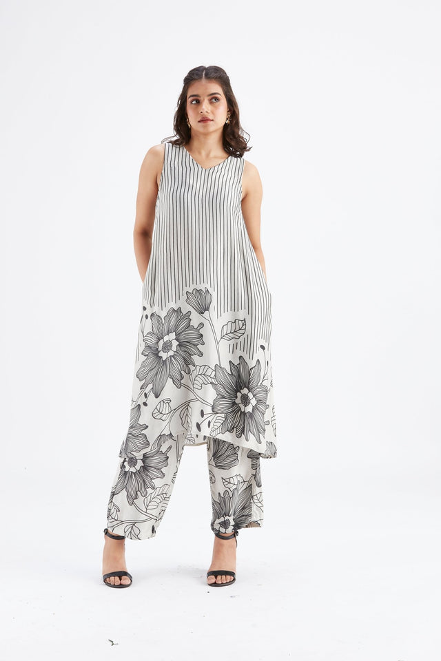 Sora White kurta set - Two-Piece Set - Mizyana