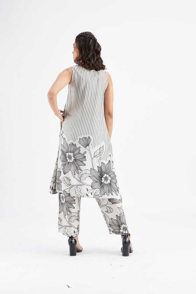 Sora White kurta set - Two-Piece Set - Mizyana
