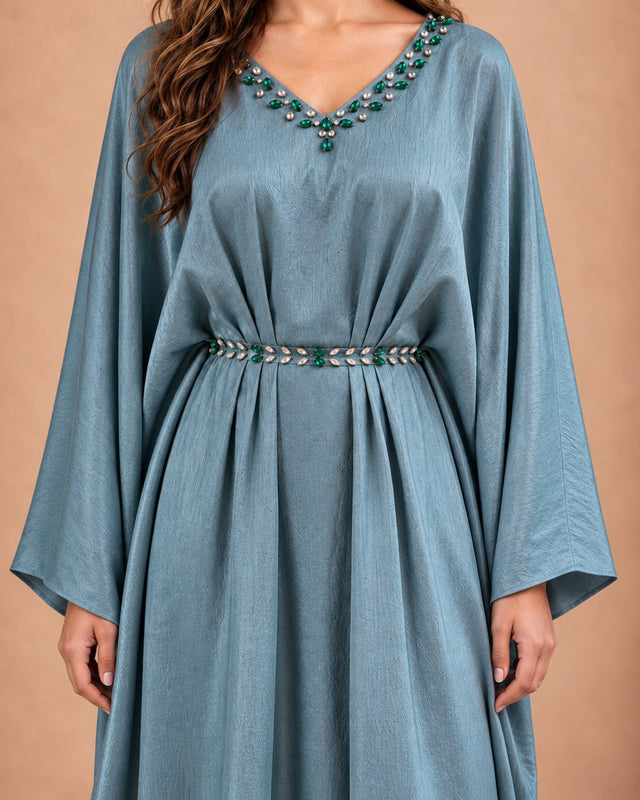Stone Embellished Crepe Jalabiya - Jalabiya - Mizyana