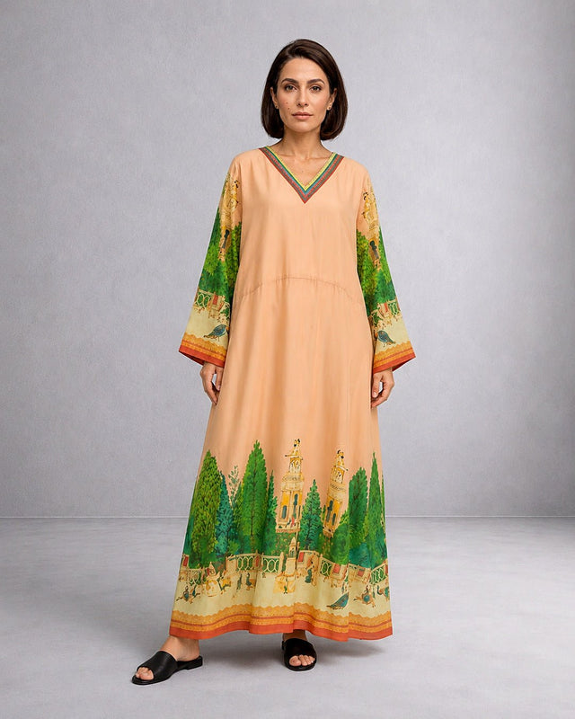 Sunlit Digital Print Cotton Jalabiya - Jalabiya - Mizyana