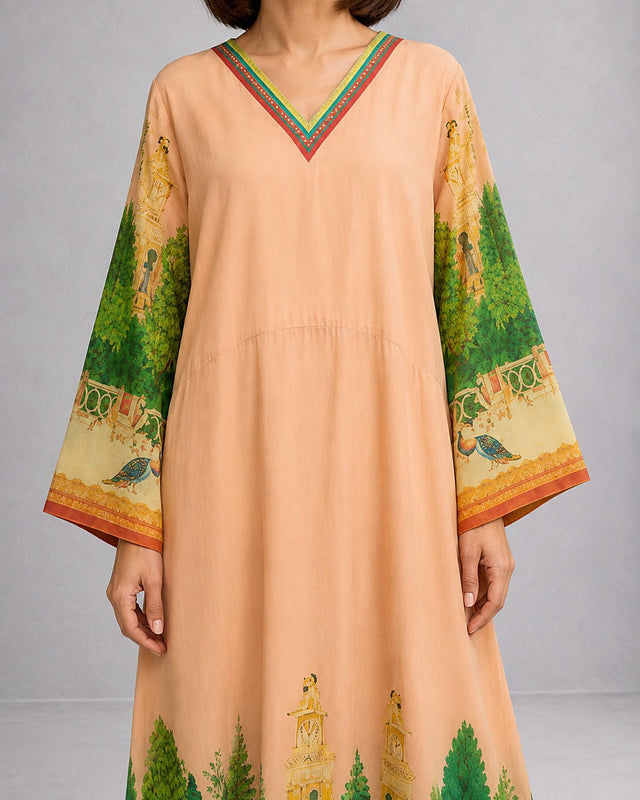 Sunlit Digital Print Cotton Jalabiya - Jalabiya - Mizyana