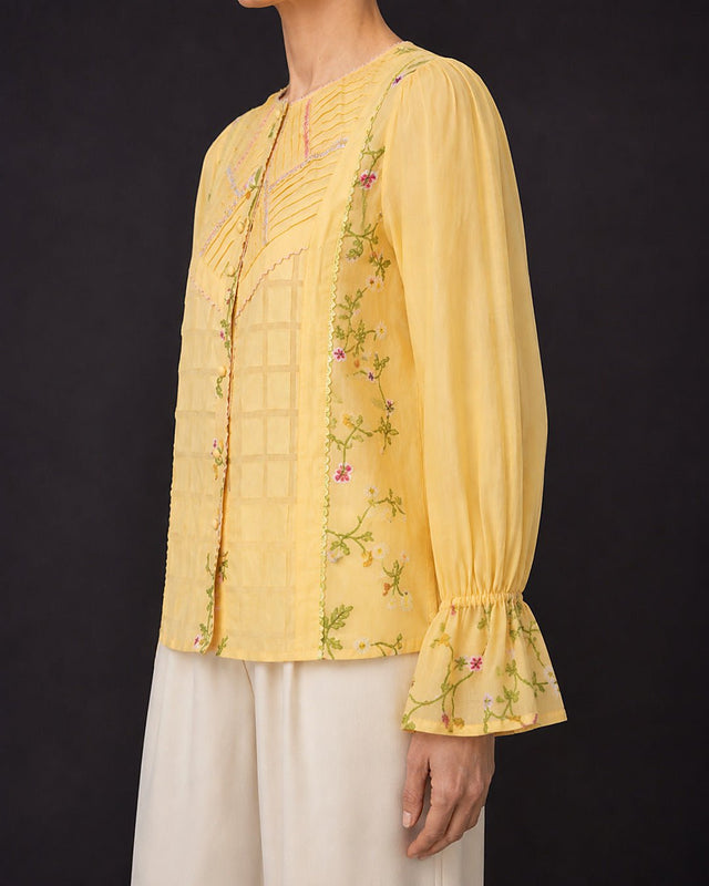 Sunray Pintuck Cotton Shirt - Shirt - Mizyana