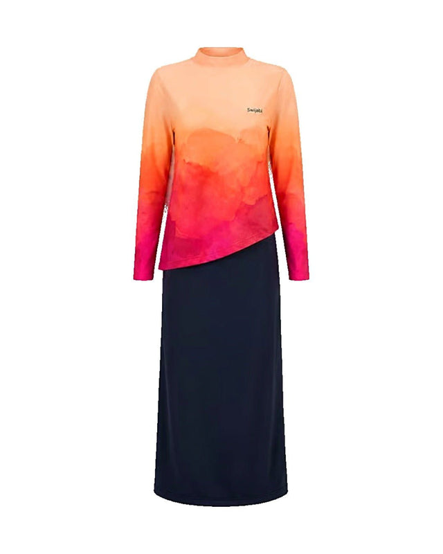 Sunset Mauve Long Edition Swim Top - Swim Top - Mizyana