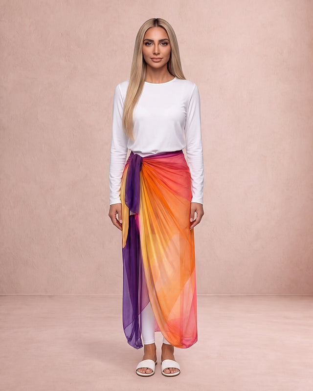 Sunset Mauve Waist Wrap - Swim Cover-Up - Mizyana