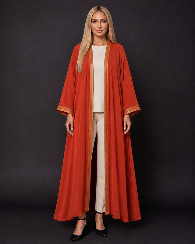 Sunset Moroccan Trim Abaya - Abaya - Mizyana