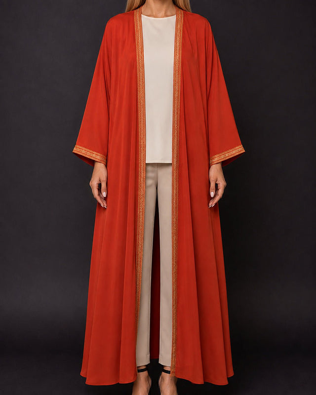 Sunset Moroccan Trim Abaya - Abaya - Mizyana