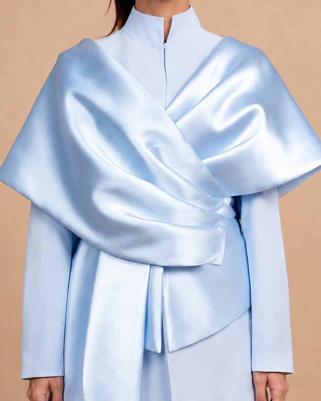 Taffeta and Crepe Ribbon Jacket - Jacket - Mizyana