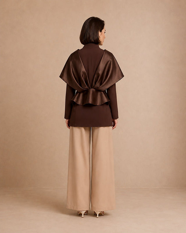 Taffeta and Crepe Ribbon Jacket - Jacket - Mizyana